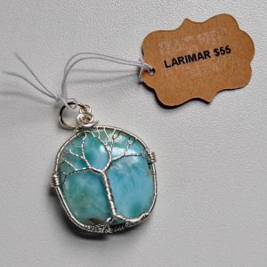Larimar – Tree Pendant