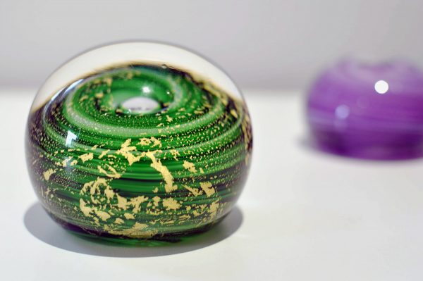 Green Paperweight “Gold Leaf”