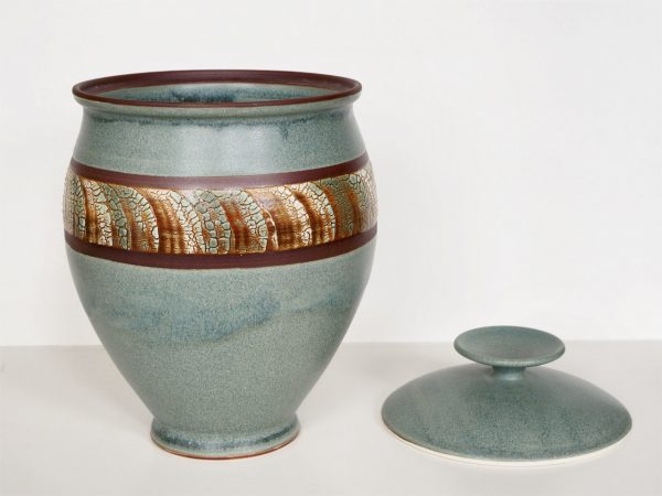Jade Ceramic Vase with Lid