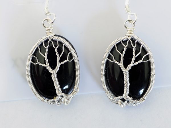 Onyx Tree of Life Earrings