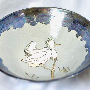Salad bowl dancing bird Mother of Pearl