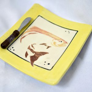 Yellow Slab Tray with Knife